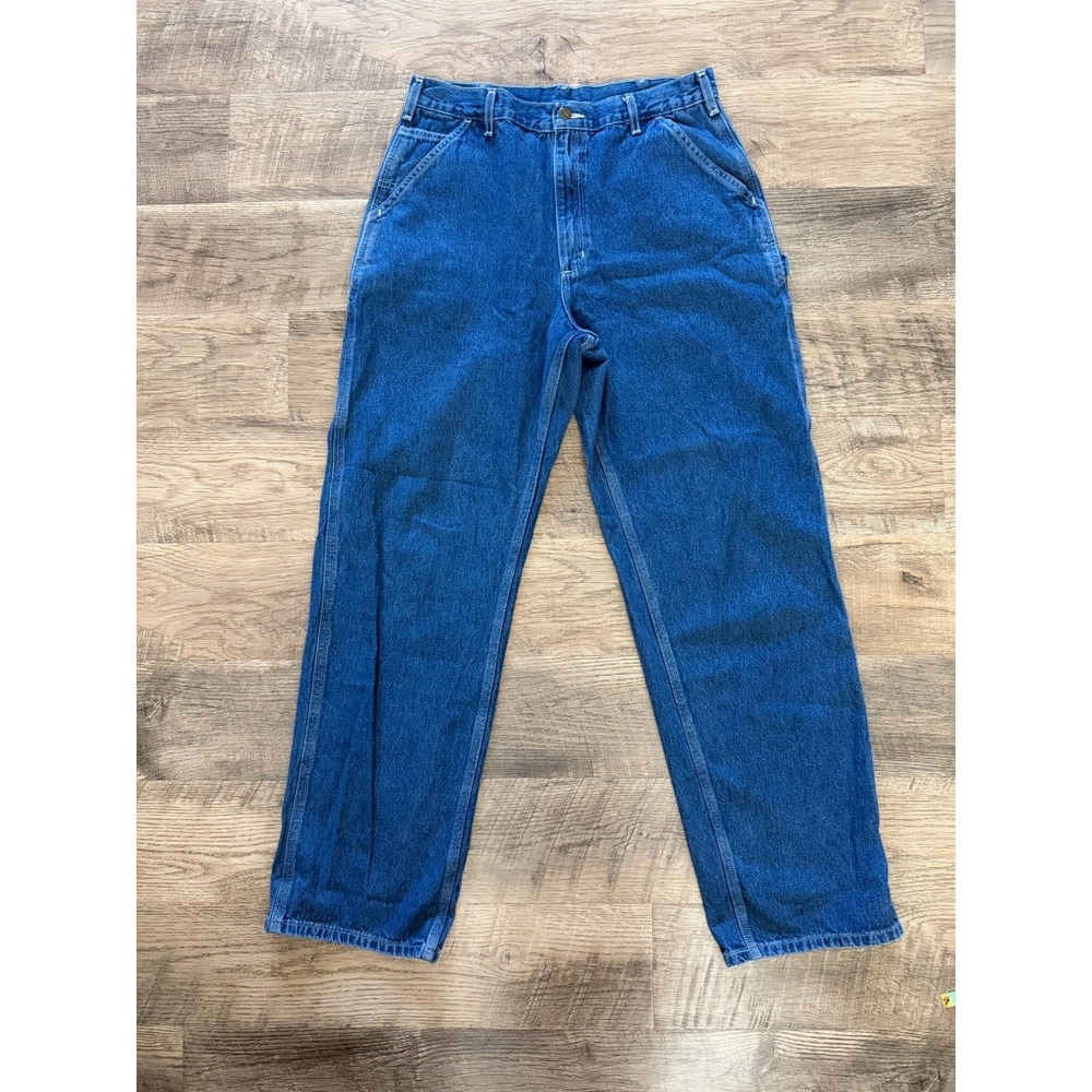 Carhartt B13 DST Carpenter Jeans Mens 38x34 Original Dungaree Fit Blue Cotton